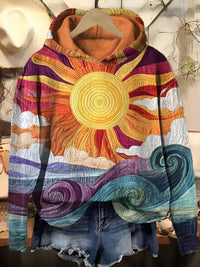 Elena | Vibrant Vintage Sunrise Graphic Hoodie