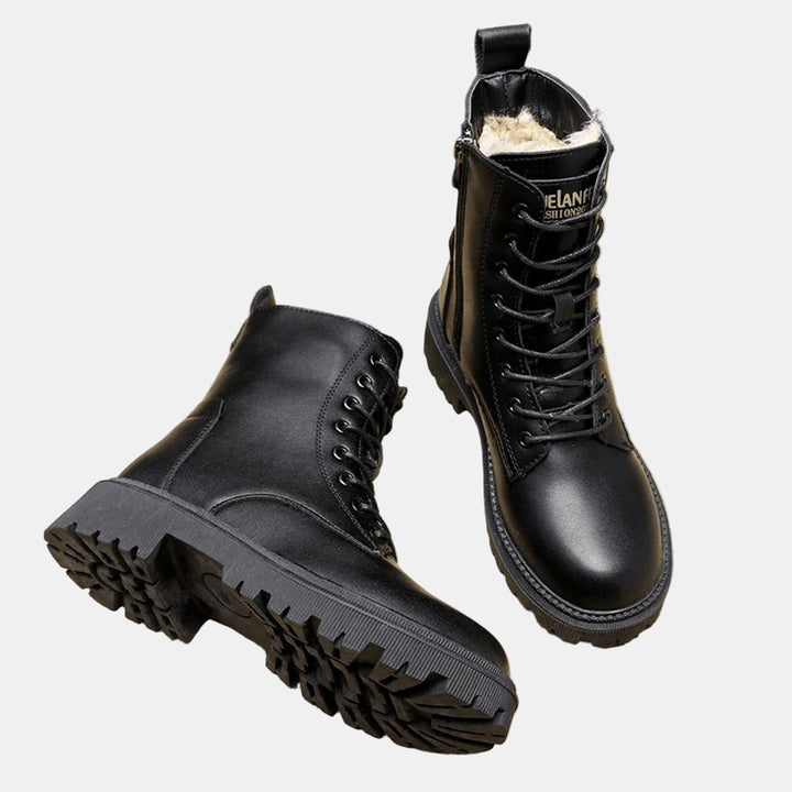 Freya | Warme, mit Fleece gefütterte Combat-Ankle-Boots