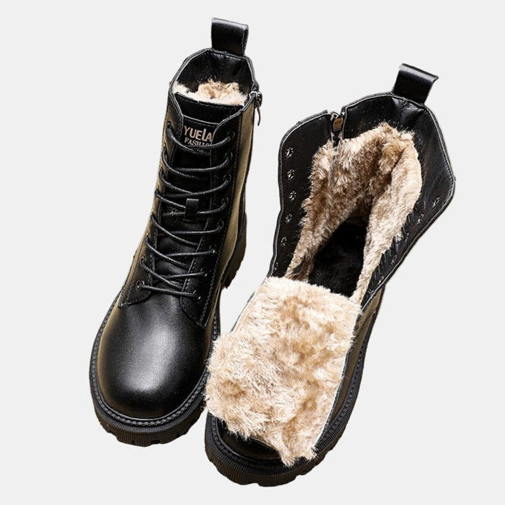 Freya | Warme, mit Fleece gefütterte Combat-Ankle-Boots