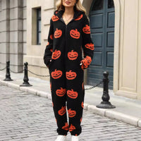Hazel | Kuscheliger und bequemer Kürbis-Halloween-Overall