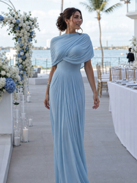 Klaudia | Elegantes plissiertes One-Shoulder-Maxikleid für den Herbst