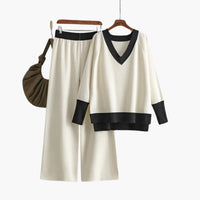 Ava | Ensemble pull décontracté et élégant avec pull à col en V