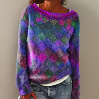 Isla | Pull en maille décontracté à motif losanges pour un confort au quotidien