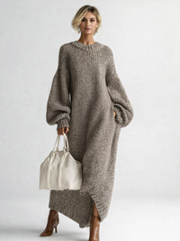 Nora | Robe longue en maille oversize douillette pour l’automne