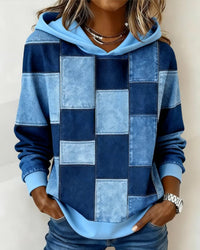 Phoebe | Sweat à capuche au design patchwork moderne