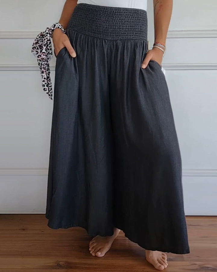 Charlotte | Pantaloni ampi in cotone, classici e raffinati