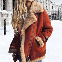 Mia | Elegante giacca da biker in camoscio