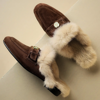 Vivienne | Elegant Suede Shearling Mules with Plush Comfort