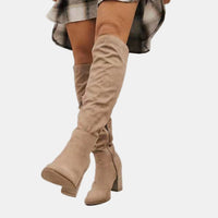 Katrin | Moderne kniehohe Stretchstiefel mit Blockabsatz