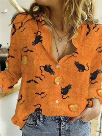 Mia | Blouse intemporelle et charmante à imprimé animal pour Halloween