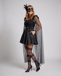 Freya | Glamouröses Halloween-Kostümkleid mit transparentem Überwurf