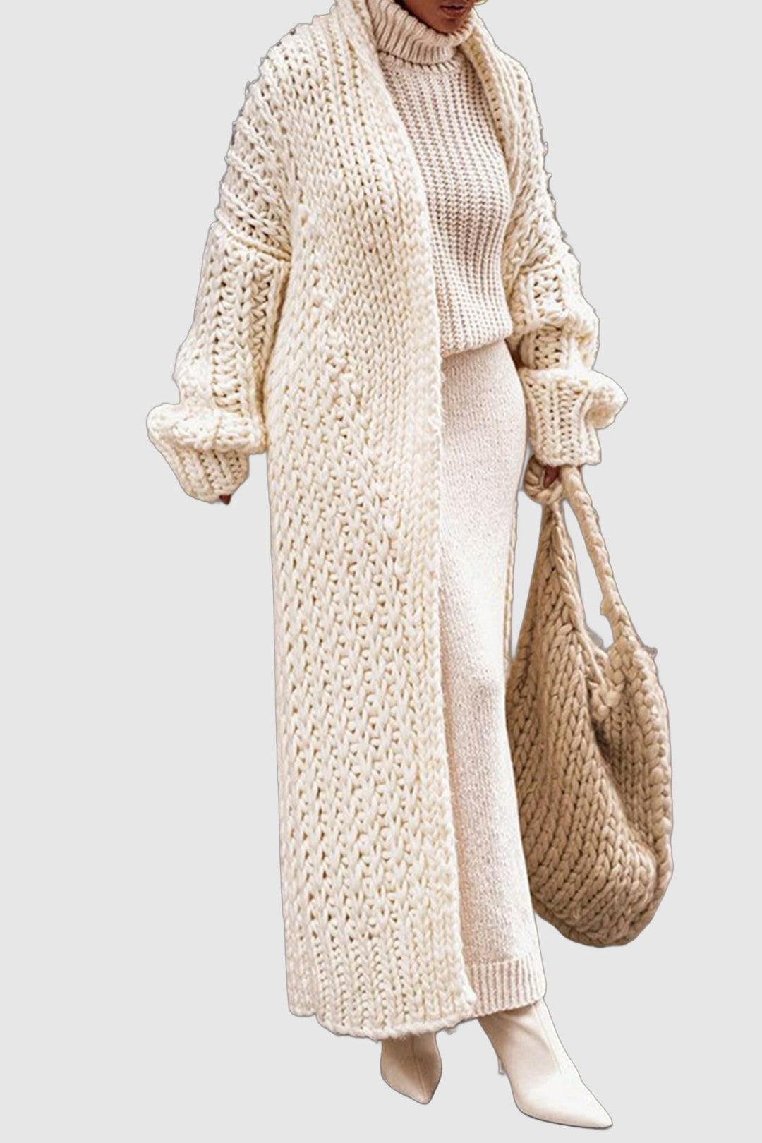 Aria | Women's Oversized Open-Front Chunky Knit Longline Cardigan 1
