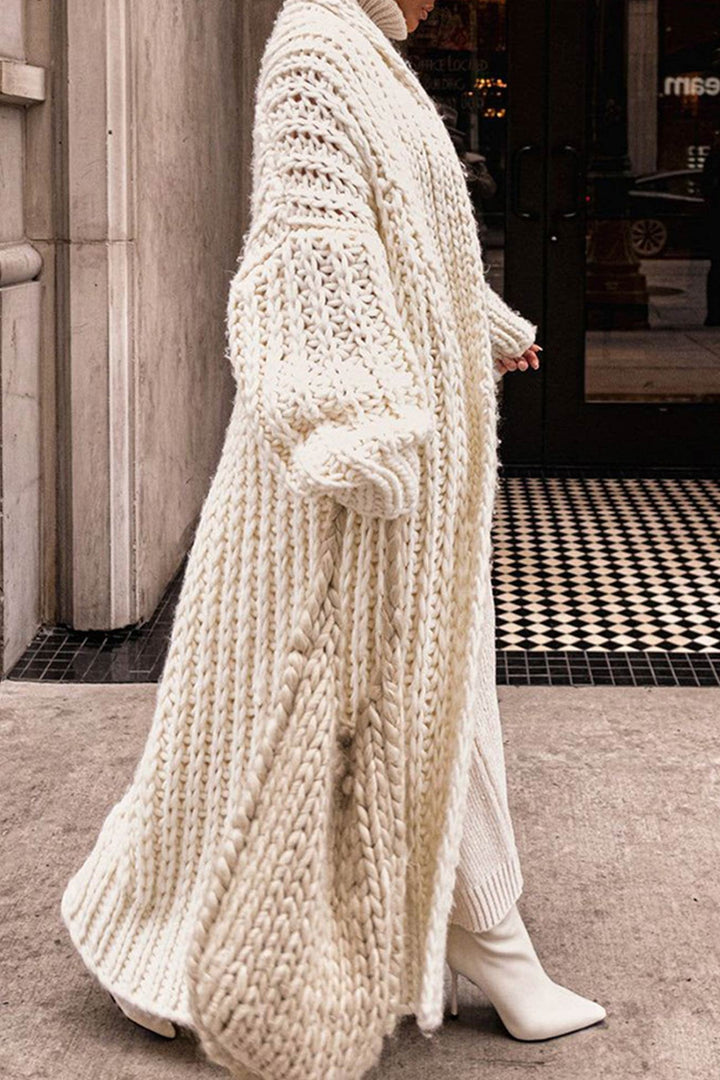 Aria | Women's Oversized Open-Front Chunky Knit Longline Cardigan 4