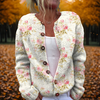 Jessica | Gilet à imprimé floral artistique
