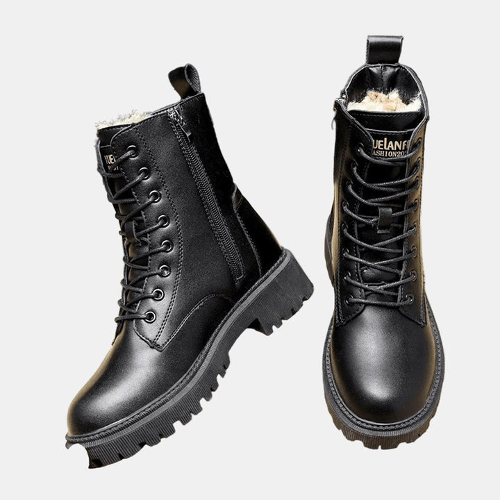 Freya | Warme, mit Fleece gefütterte Combat-Ankle-Boots