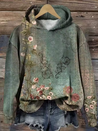 Emma | Sweat à capuche en jacquard fleuri pour un style douillet