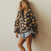 Hazel | Cozy Floral Sherpa Fleece Sweater