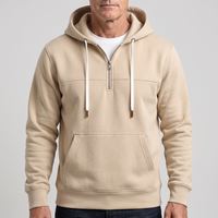 Michael | Gemütlicher Baumwoll-Fleece-Hoodie mit Viertelreißverschluss