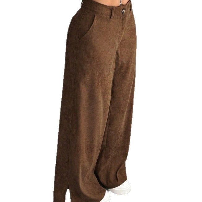 Clara | Pantaloni eleganti a gamba larga e vita alta con spacchi