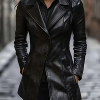 Sophia | Elegant And Versatile Leather Trench Coat