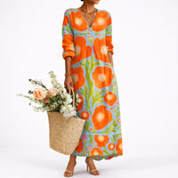 Evelyn | Elegant Fall Wedding Floral Maxi Dress
